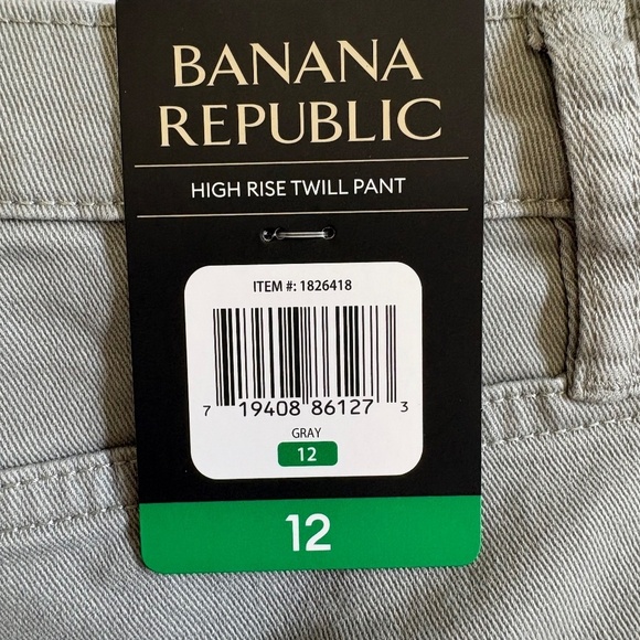 Banana Republic Ladies' High Rise Twill Pants, Light Gray, Size 12, NWT - Picture 7 of 16